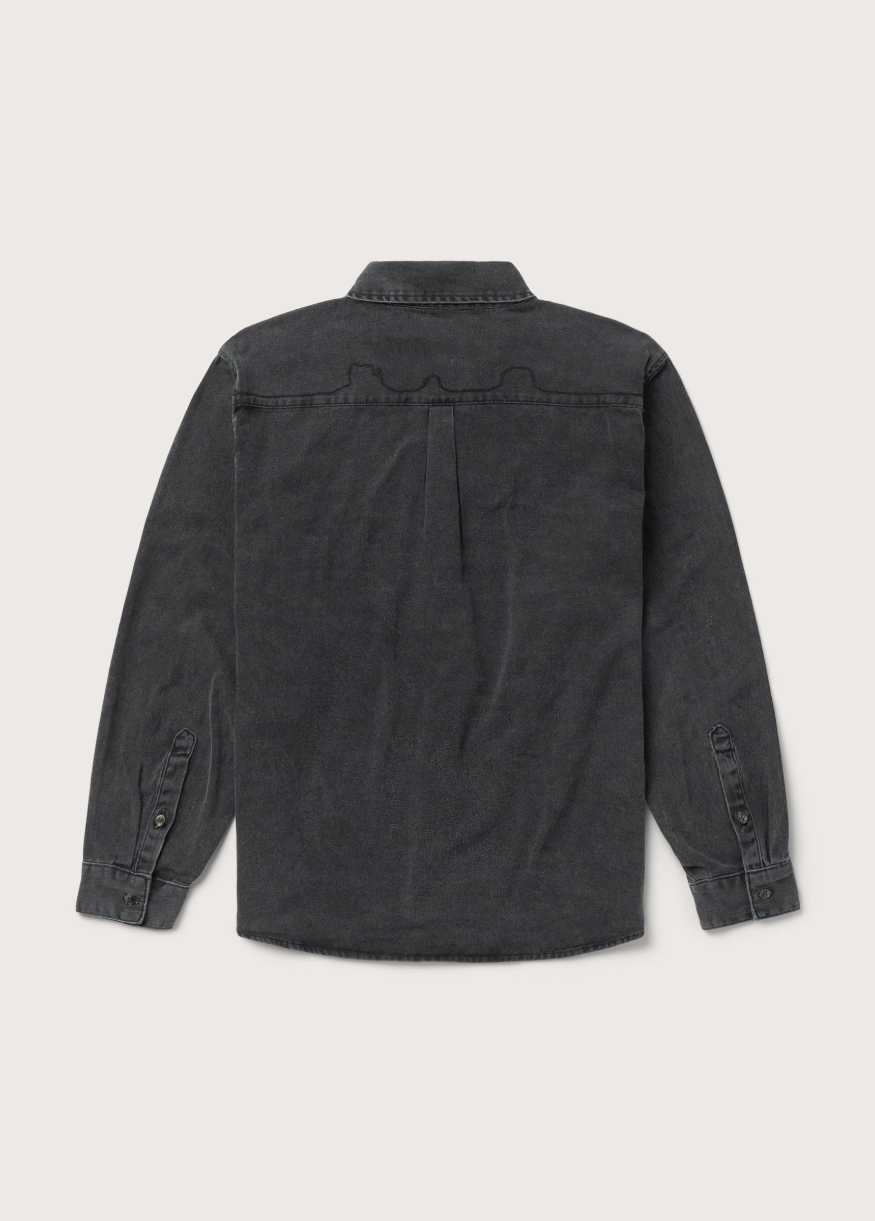 Denim Button Down Shirt | Washed Black - Image 2