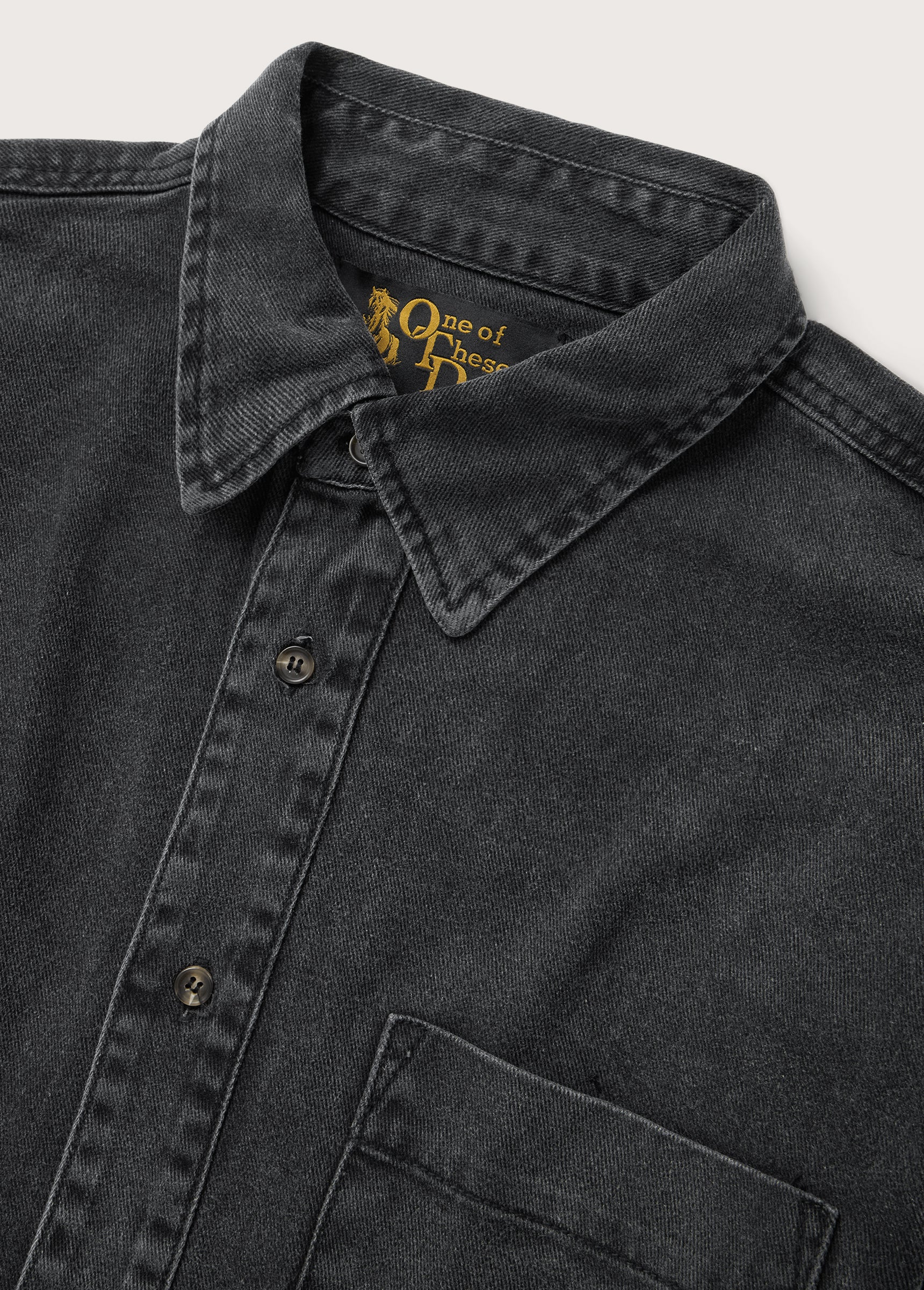 Denim Button Down Shirt | Washed Black - Image 3