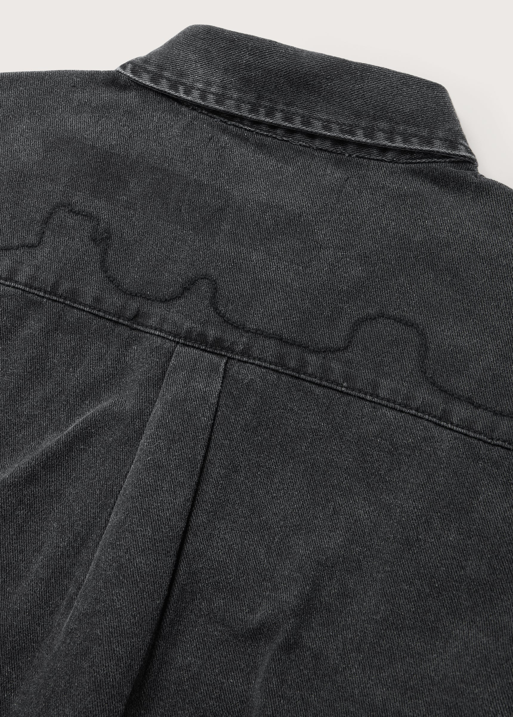 Denim Button Down Shirt | Washed Black - Image 4