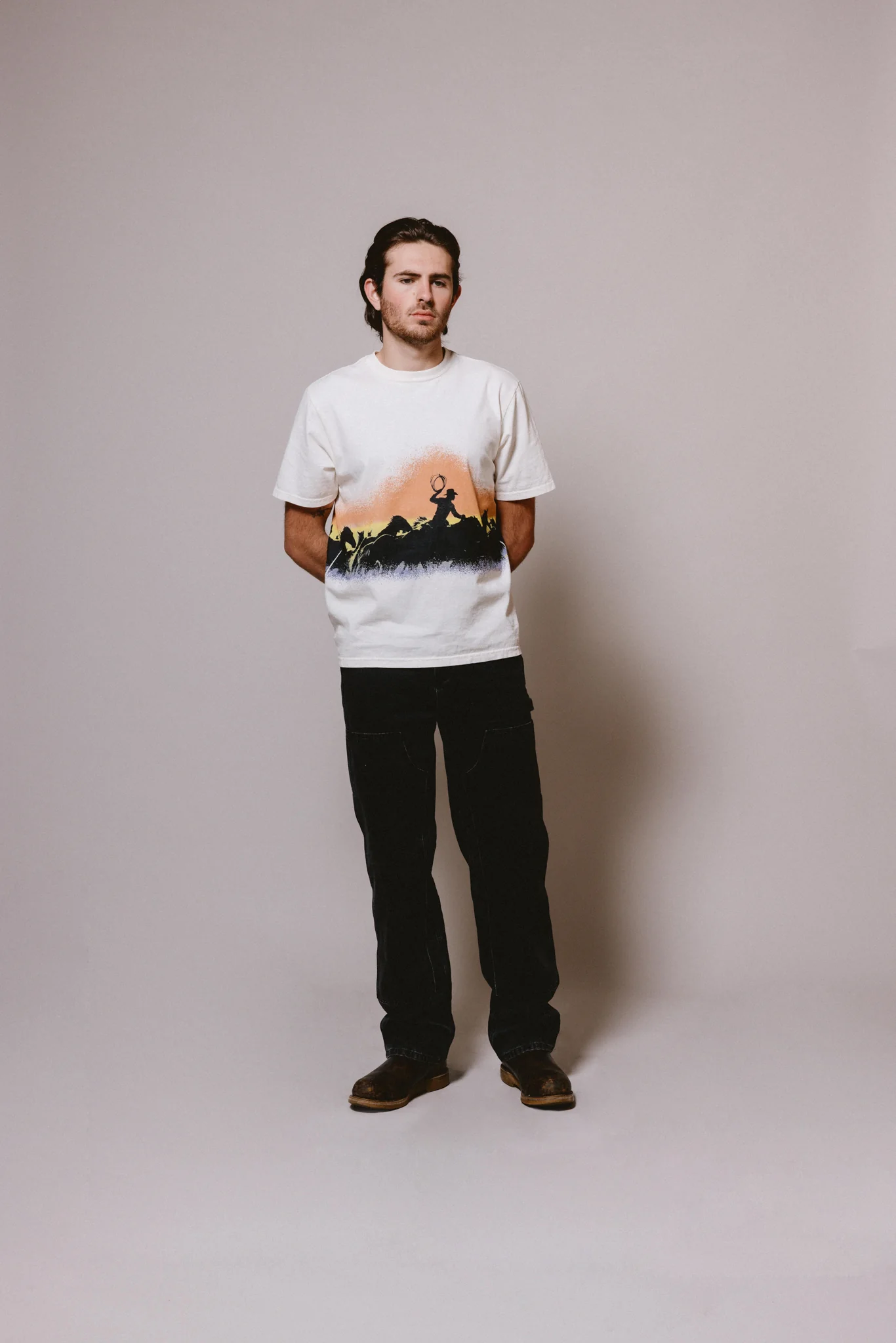 Driftin' Back T-Shirt - Sunset | Bone - Image 4