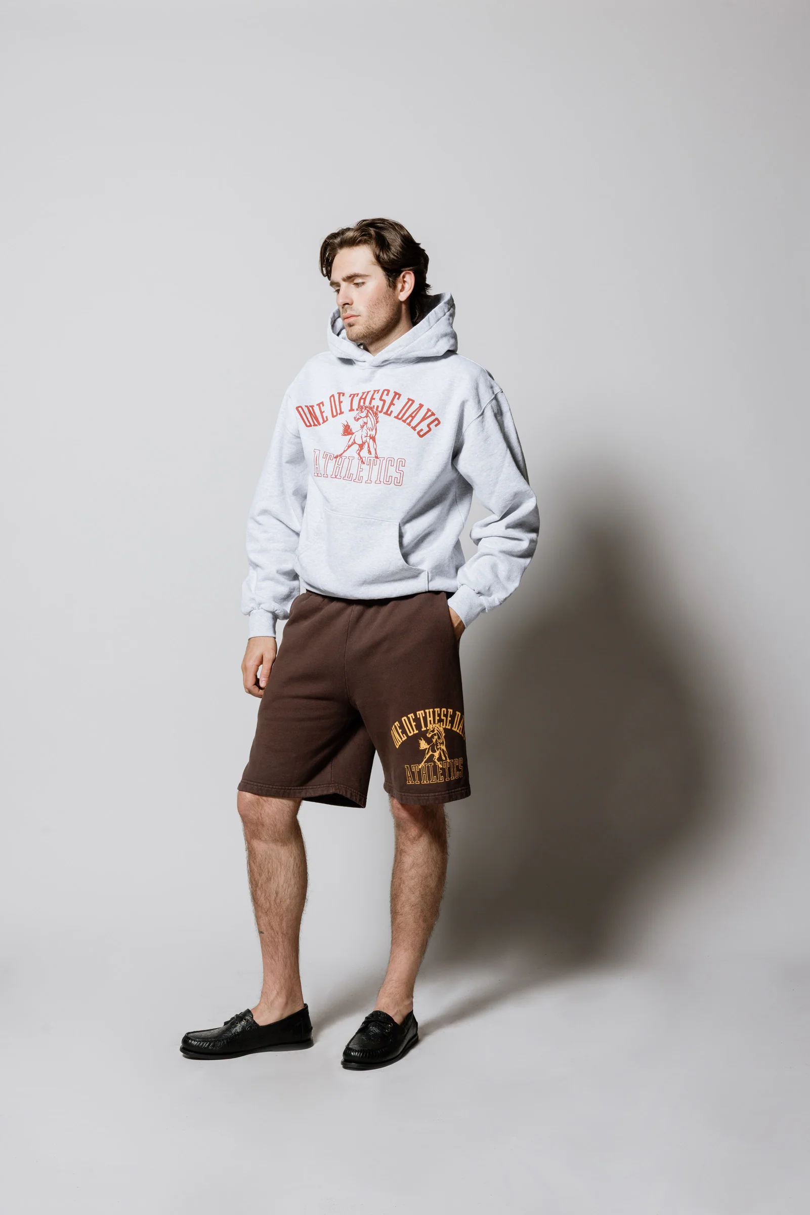 Mustang Athletics Hooded Sweatshirt | Heather Grey - Image 4