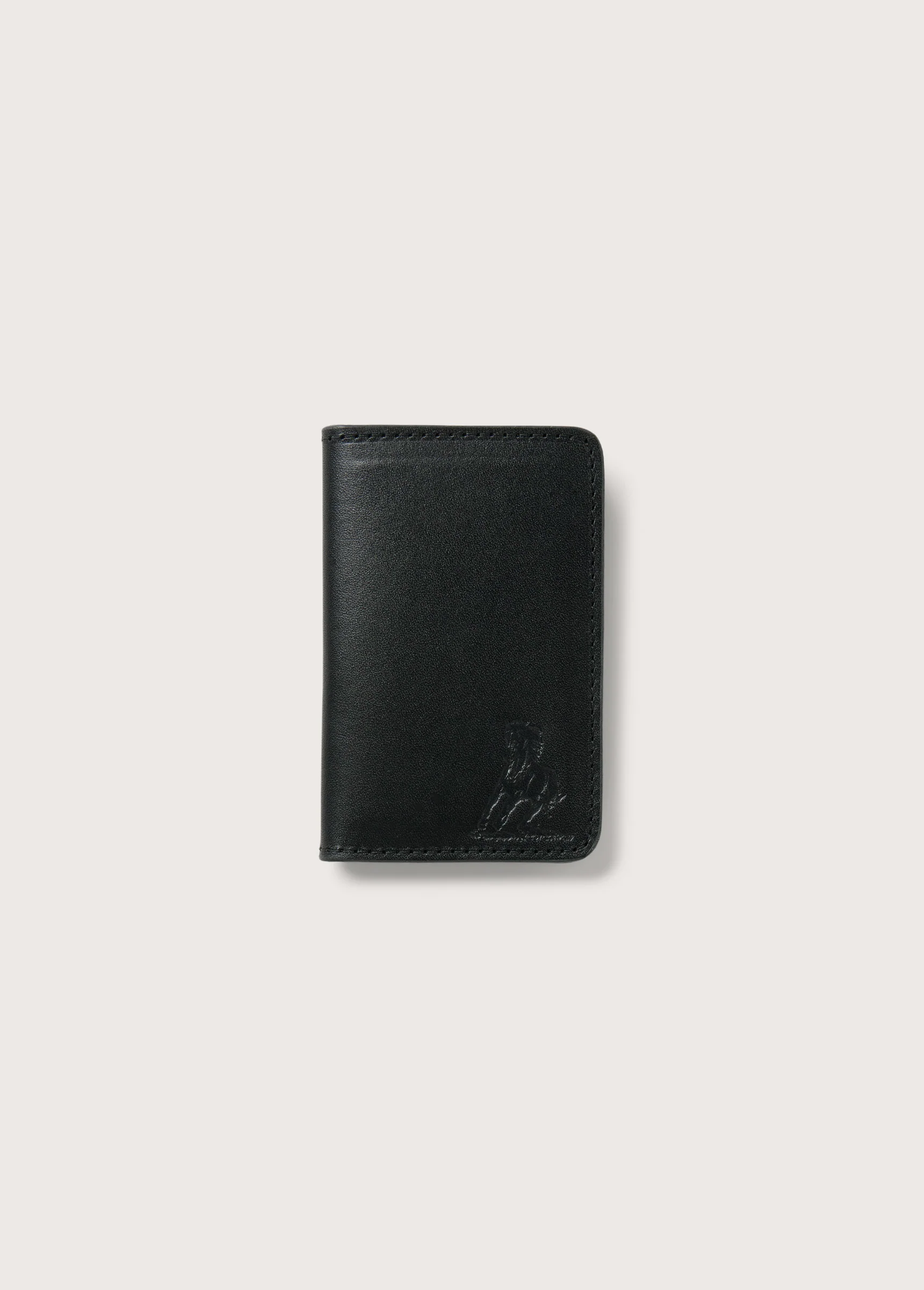 Running Horse Logo Leather Card Holder USA | Black