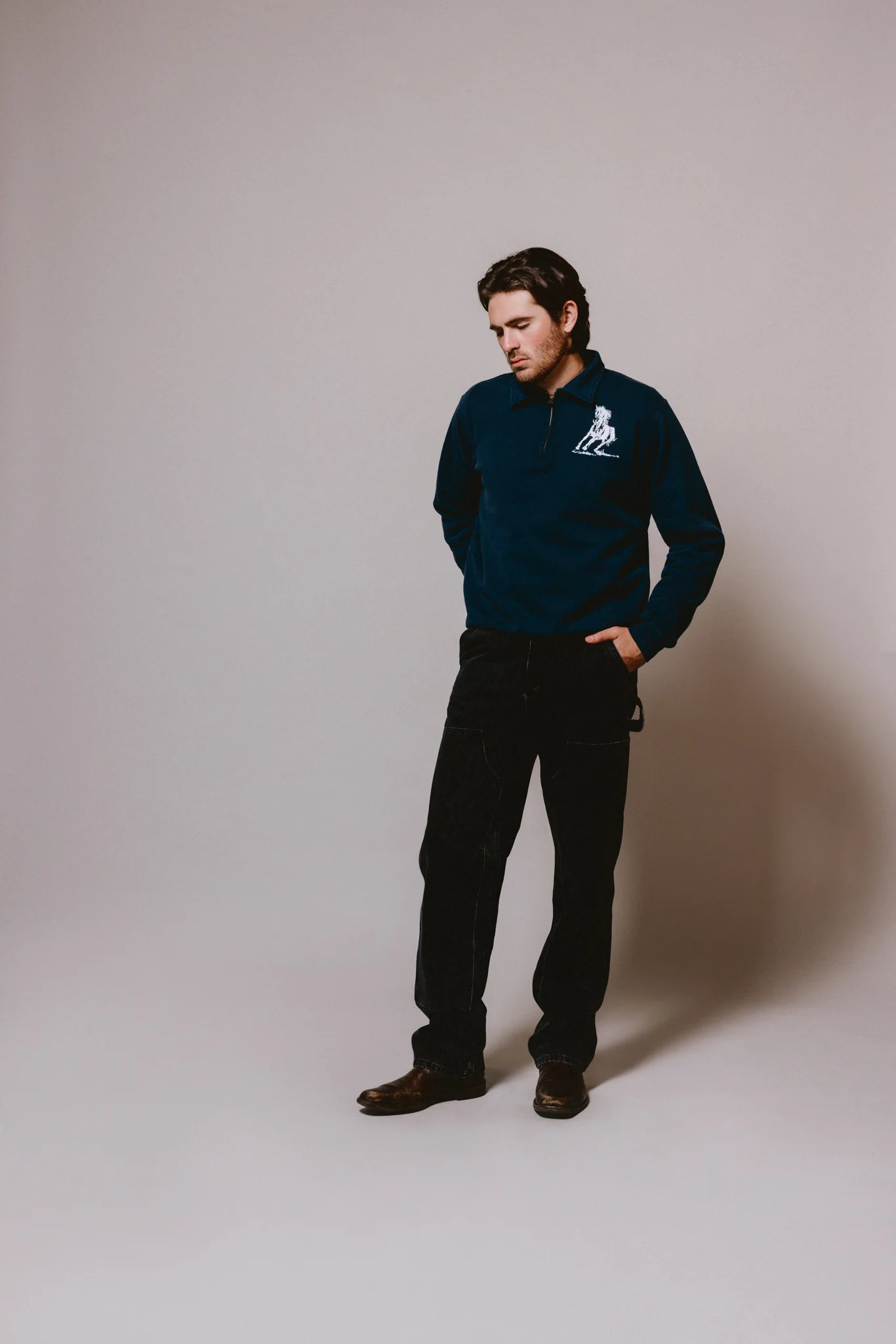 Running Horse Quarter Zip | Navy - Image 5